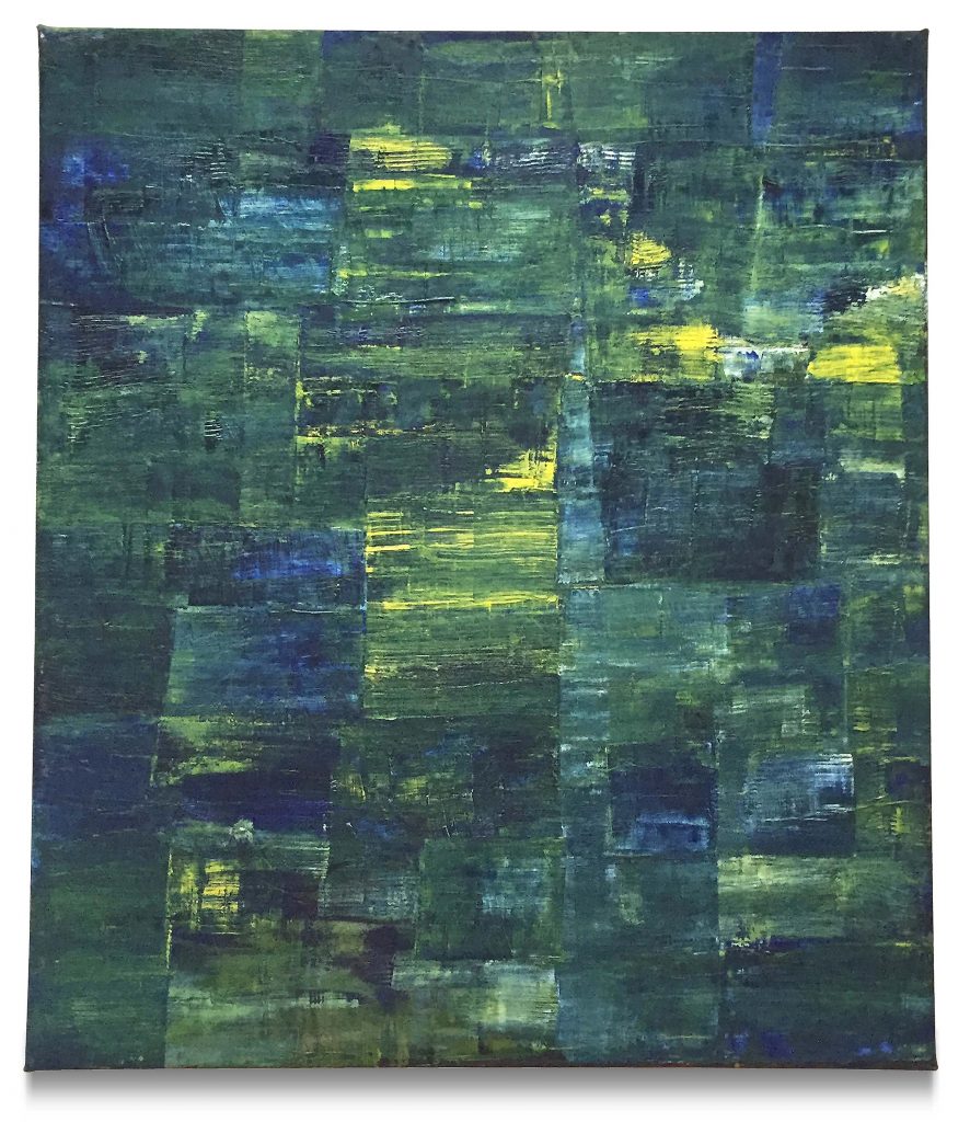 Oil painting titled "Blue Water" by artist Axel Scheins