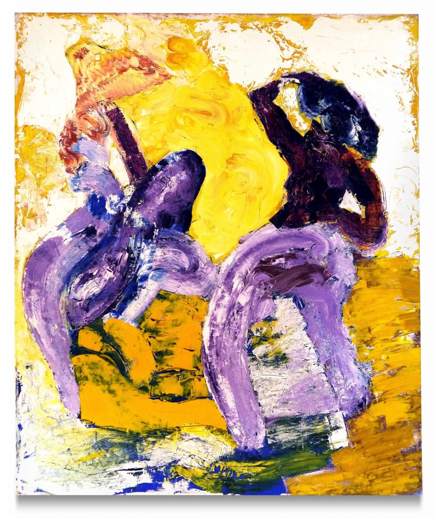 Oil painting titled "Dancers" by artist Axel Scheins
