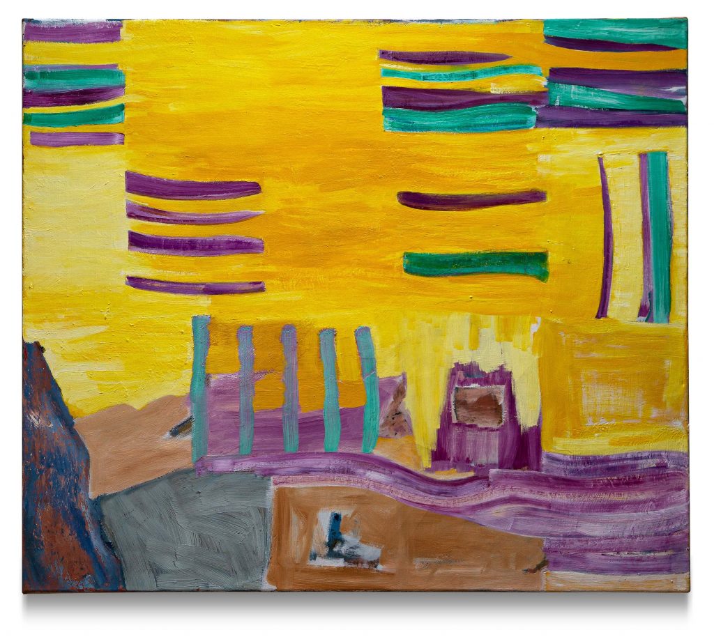 Oil painting titled "Dessert yellow" by artist Axel Scheins