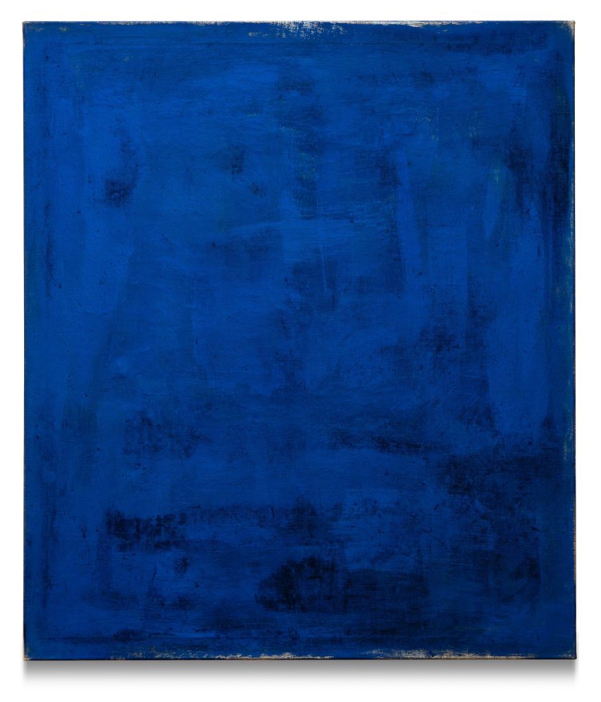 Oil painting titled "Mono Blue I" by artist Axel Scheins