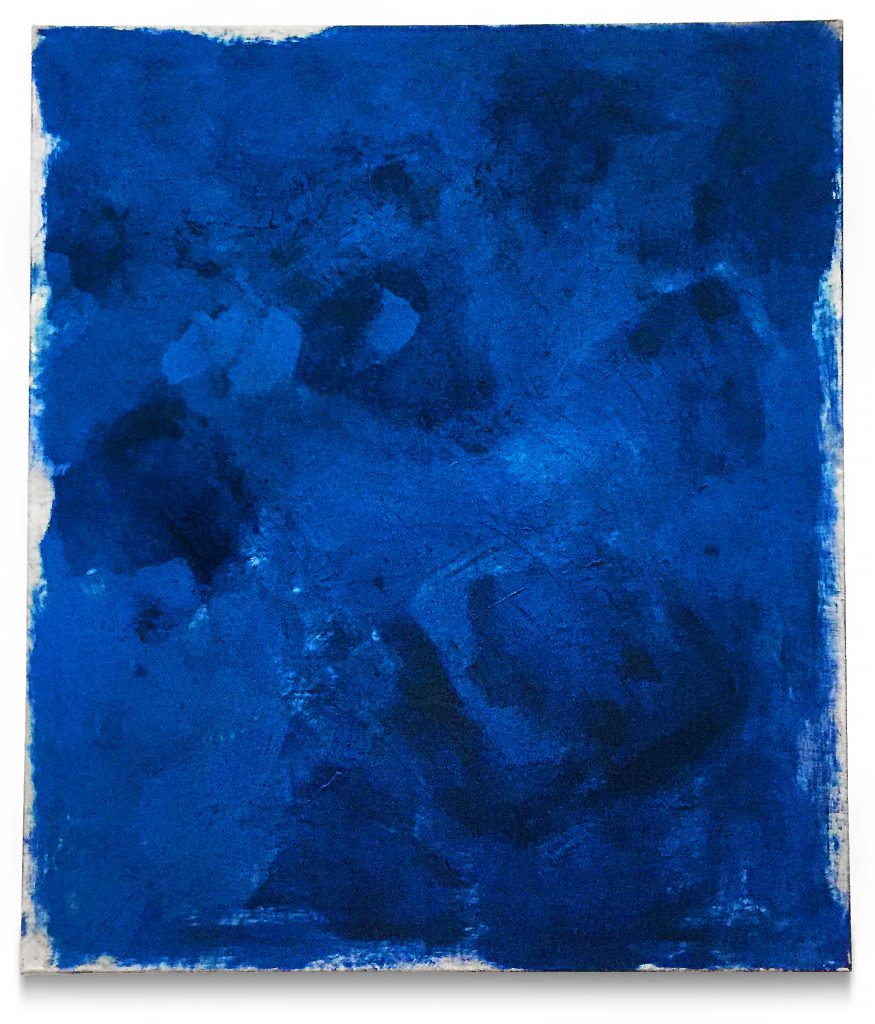Oil painting titled "Mono Blue II" by artist Axel Scheins
