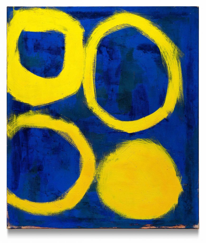 Oil painting titled "Yellow sun" by artist Axel Scheins